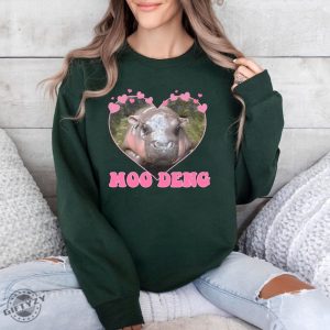 Moo Deng Bouncy Pig Shirt Moo Deng In Thailand Sweatshirt Cute Moo Deng Unisex Hoodie Tiktok Trending Tshirt The Cute Baby Hippo Shirt giftyzy 3