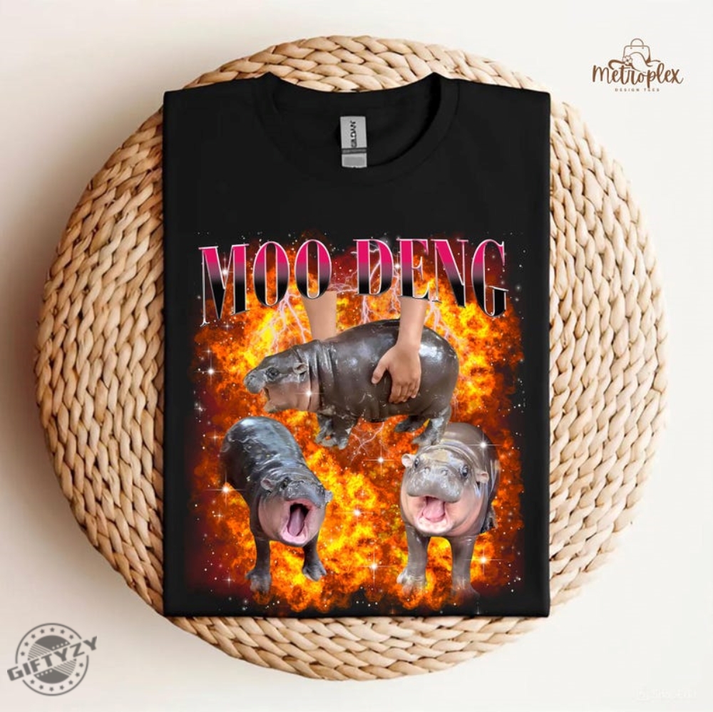 I Love Moo Deng Shirt Hippo Cute Moo Deng Funny Tshirt Moo Deng Bouncy Pig In Thai Picture Hoodie Halloween Gift For Moo Deng Fan Club