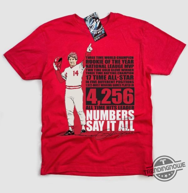 Pete Rose Shirt Charlie Hustle T Shirt Cincinnati Reds Pete Rose Hit King T Shirt trendingnowe 1