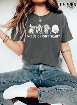 Inclusion Isnt Scary Halloween Shirt Slp Halloween Sweatshirt Halloween Sped Teacher Tshirt Inclusion Awareness Hoodie Teacher Tee giftyzy 3