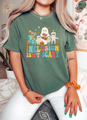 Inclusion Isnt Scary Halloween Shirt Slp Halloween Sweatshirt Halloween Sped Teacher Tee Inclusion Awareness Hoodie Teacher Tee giftyzy 3