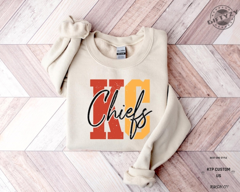 Kc Chiefs Sweatshirt Kc Chiefs In My Heart Hoodie Kansas City Football Tshirt Gift For Football Fan Tee Kc Football Shirt