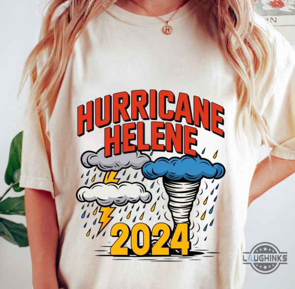 hurricane helene t shirt i survived helene 2024 tee gift for weather enthusiast storm tracker shirt laughinks 4