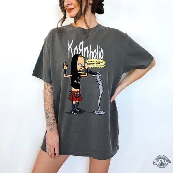 Kornholio T Shirt Trendy Retro Vintage Grunge Punk Metal Rock Blegh Korn Band Concert Shirt revetee 1