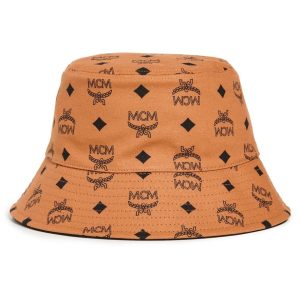 brown mcm bucket hat in visetos replica 3d printed hats