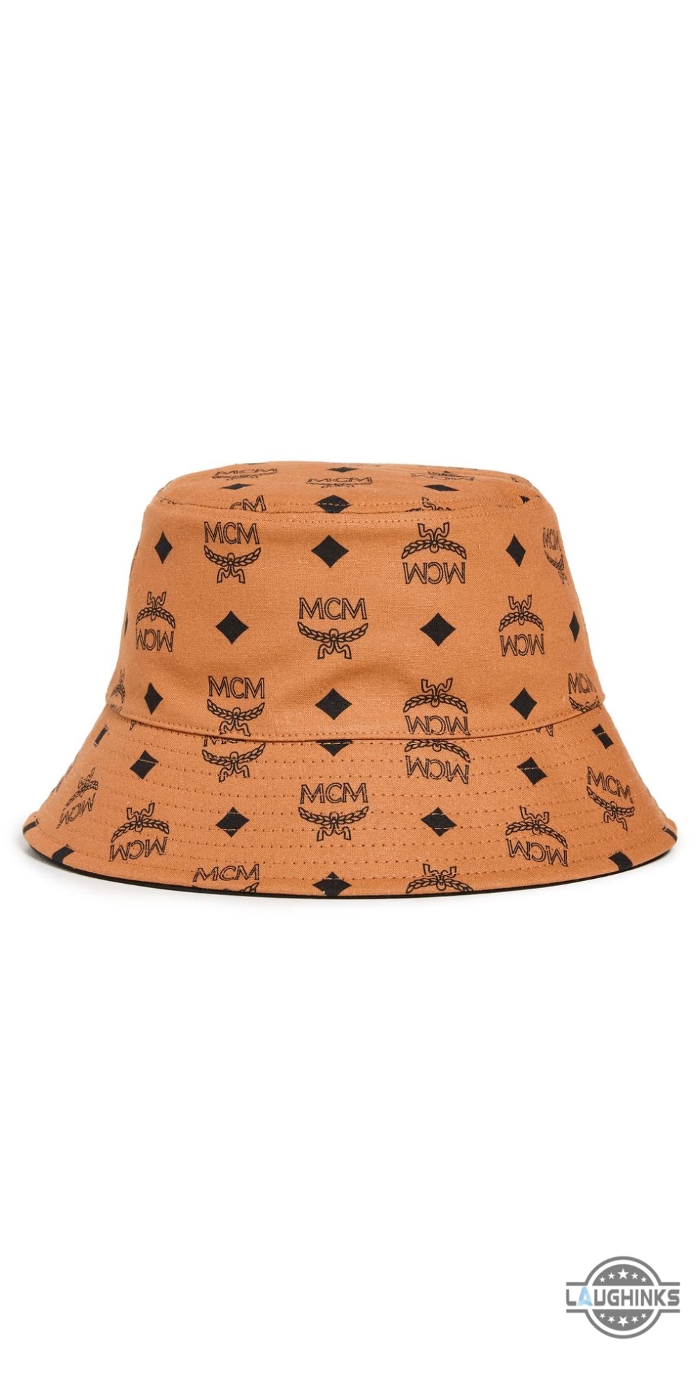 brown mcm bucket hat in visetos replica 3d printed hats