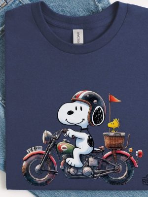 Snoopy Biker Shirt Snoopy Dog Shirt Funny Custom Snoopy Shirt Snoopy Motorbike Funny Shirt revetee 2