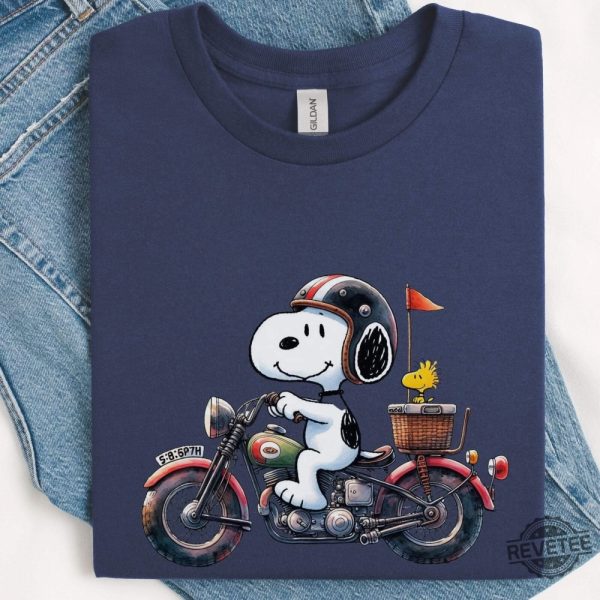 Snoopy Biker Shirt Snoopy Dog Shirt Funny Custom Snoopy Shirt Snoopy Motorbike Funny Shirt revetee 2