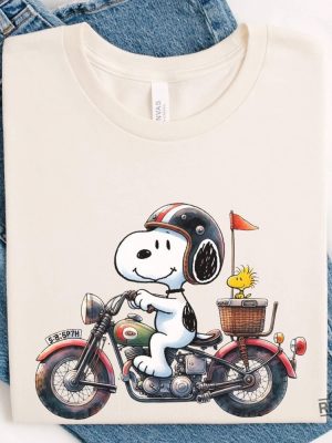 Snoopy Biker Shirt Snoopy Dog Shirt Funny Custom Snoopy Shirt Snoopy Motorbike Funny Shirt revetee 3