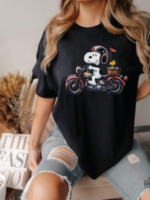 Snoopy Biker Shirt Snoopy Dog Shirt Funny Custom Snoopy Shirt Snoopy Motorbike Funny Shirt revetee 4