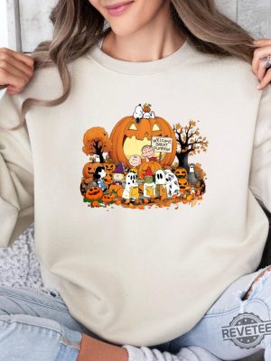 Welcome Great Pumpkin Chris Brown Shirt Snoopy Halloween Shirt Snoopy Halloween Costume Charlie Brown Shirt revetee 2