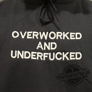 Overworked And Underfucked Embroidered Hoodie trendingnowe 2