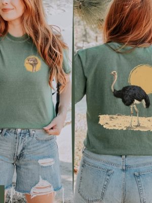 Ostrich Graphic T Shirt Retro Vintage Wildlife Tee Nature Inspired Outfit Unique Bird Design Ostrich Shirt revetee 3