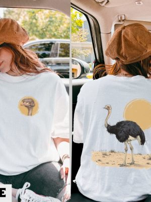 Ostrich Graphic T Shirt Retro Vintage Wildlife Tee Nature Inspired Outfit Unique Bird Design Ostrich Shirt revetee 4