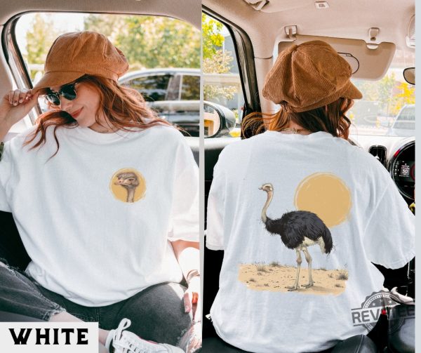 Ostrich Graphic T Shirt Retro Vintage Wildlife Tee Nature Inspired Outfit Unique Bird Design Ostrich Shirt revetee 4