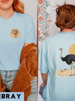 Ostrich Graphic T Shirt Retro Vintage Wildlife Tee Nature Inspired Outfit Unique Bird Design Ostrich Shirt revetee 5