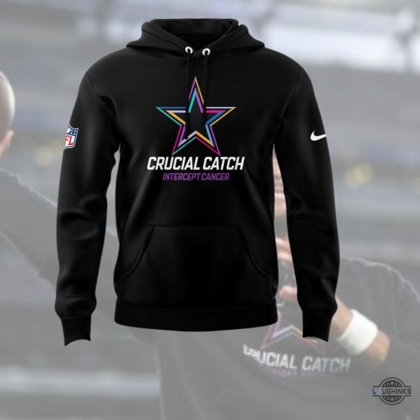 nike dallas cowboys crucial catch t shirt sweatshirt hoodie 2024 nfl intercept cancer black shirt gift for football fans laughinks 1