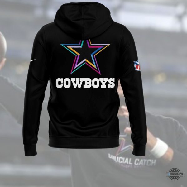 nike dallas cowboys crucial catch t shirt sweatshirt hoodie 2024 nfl intercept cancer black shirt gift for football fans laughinks 2