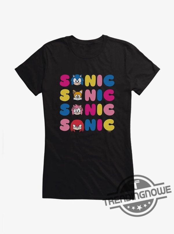 Sonic The Hedgehog Name Stack Friends Girls Shirt trendingnowe 1