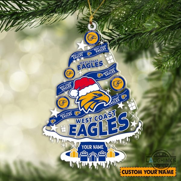 custom west coast eagles christmas ornament afl sport personalized acrylic ornament laughinks 1