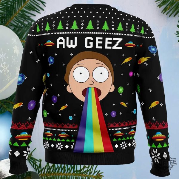 Aw Geez Ugly Christmas Sweater Aw Geez Christmas Sweatshirt revetee 1