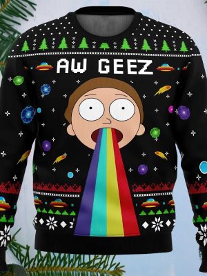 Aw Geez Ugly Christmas Sweater Aw Geez Christmas Sweatshirt revetee 2