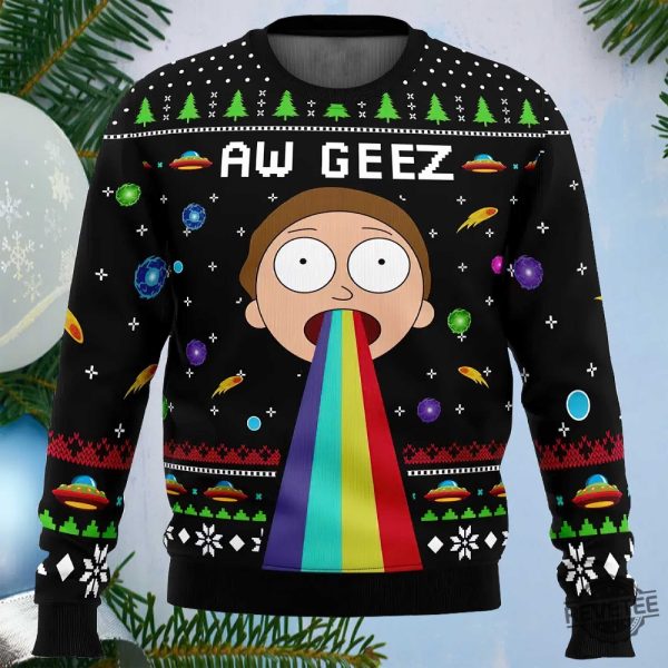 Aw Geez Ugly Christmas Sweater Aw Geez Christmas Sweatshirt revetee 2