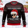 Santa Works Hard But Kris Jenner Works Harder Christmas Sweater revetee 1