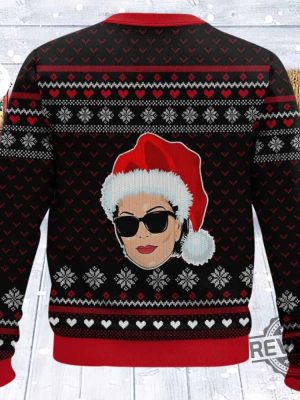 Santa Works Hard But Kris Jenner Works Harder Christmas Sweater revetee 2