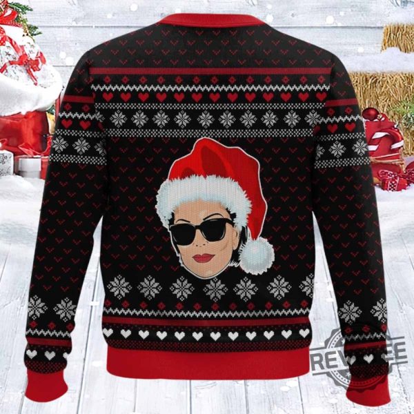 Santa Works Hard But Kris Jenner Works Harder Christmas Sweater revetee 2