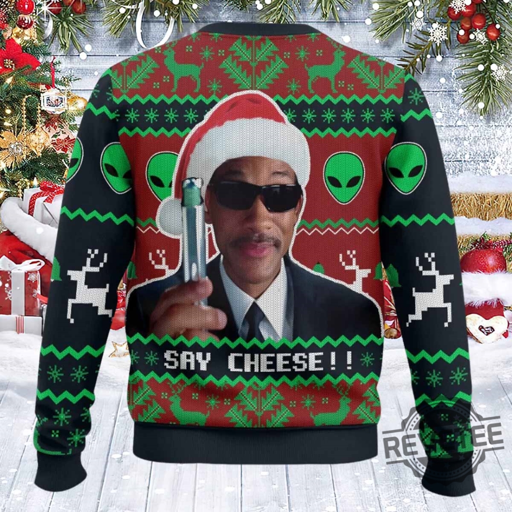 Men In Black Say Cheese Christmas Ugly Sweater Men In Black Say Cheese Christmas Sweatshirt