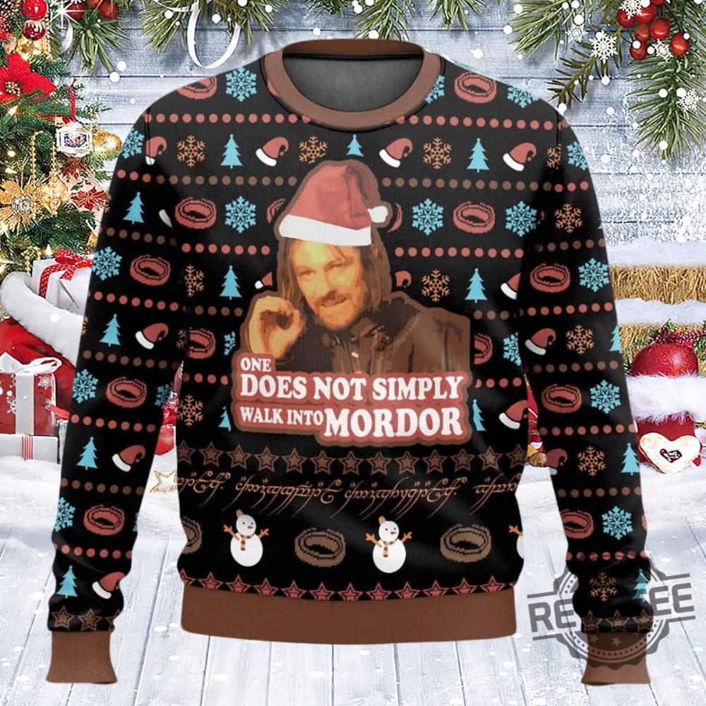 Lord Of The Rings One Does Not Simply Walk Into Mordor Ugly Christmas Sweater