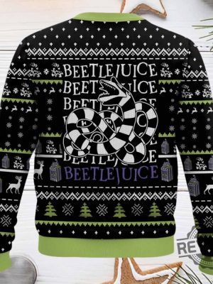 Beetlejuice It Snow Time Christmas Ugly Sweater Beetlejuice It Snow Time Christmas Sweatshirt revetee 2