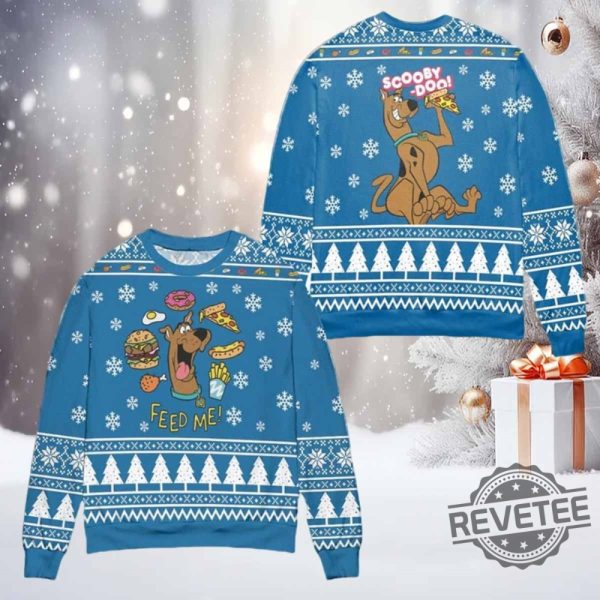 Scooby Doo Feed Me Ugly Sweater Scooby Doo Feed Me Christmas Sweatshirt revetee 1