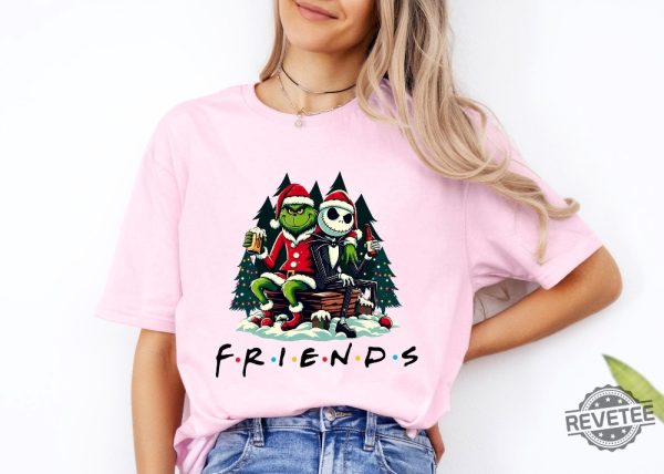 Grinch And Jack Skellington T Shirt Christmas Gift For Best Friend Grinch Jack Skellington Shirt revetee 1