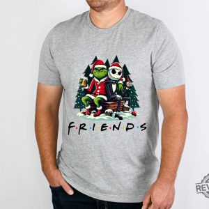 Grinch And Jack Skellington T Shirt Christmas Gift For Best Friend Grinch Jack Skellington Shirt revetee 2