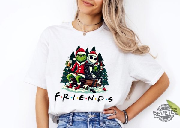 Grinch And Jack Skellington T Shirt Christmas Gift For Best Friend Grinch Jack Skellington Shirt revetee 3