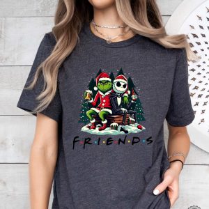 Grinch And Jack Skellington T Shirt Christmas Gift For Best Friend Grinch Jack Skellington Shirt revetee 5