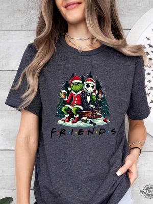 Grinch And Jack Skellington T Shirt Christmas Gift For Best Friend Grinch Jack Skellington Shirt revetee 5