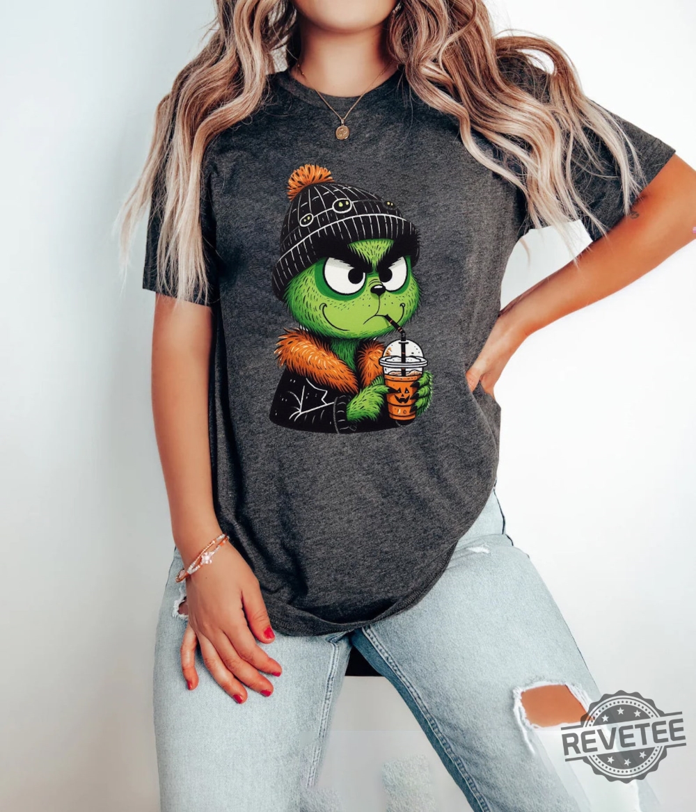 Cute Grinch Ice Coffee Shirt Cute Grinch Shirt Feral Grinch Coffee Shirt Grinch Ice Coffee Shirt