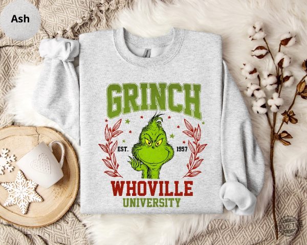 Whoville University Retro Sweatshirt Classic Whoville Holiday Shirt Retro Christmas Whoville Sweater revetee 1