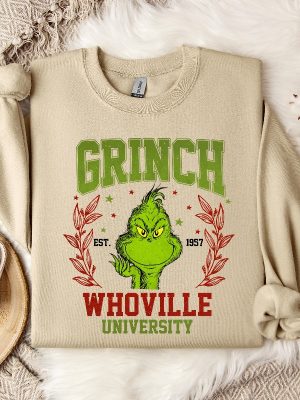 Whoville University Retro Sweatshirt Classic Whoville Holiday Shirt Retro Christmas Whoville Sweater revetee 3