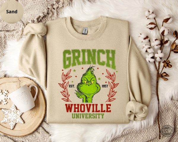 Whoville University Retro Sweatshirt Classic Whoville Holiday Shirt Retro Christmas Whoville Sweater revetee 3