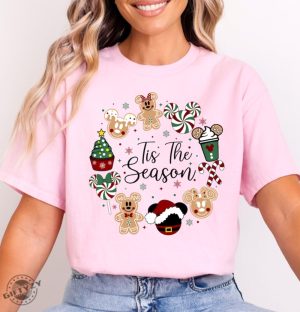 Disney Tis The Season Christmas Shirt Mickey And Minnie Christmas Tshirt Mickey And Minnie Gingerbread Sweatshirt Christmas Party Hoodie giftyzy 4