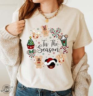 Disney Tis The Season Christmas Shirt Mickey And Minnie Christmas Tshirt Mickey And Minnie Gingerbread Sweatshirt Christmas Party Hoodie giftyzy 6