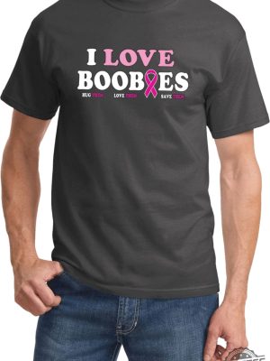 Breast Cancer Awareness Shirt I Love Boobies Shirt Sweatshirt Hoodie revetee 2