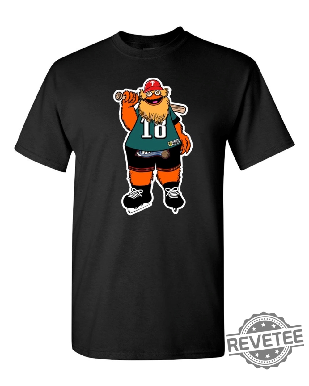 Gritty Black Shirt Philadelphia Flyers Phillies All In One Custom Fan Art Design Gritty T Shirt