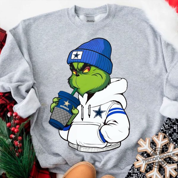 The Grinch Boy Drink Coffee Cowboys Shirt trendingnowe 2