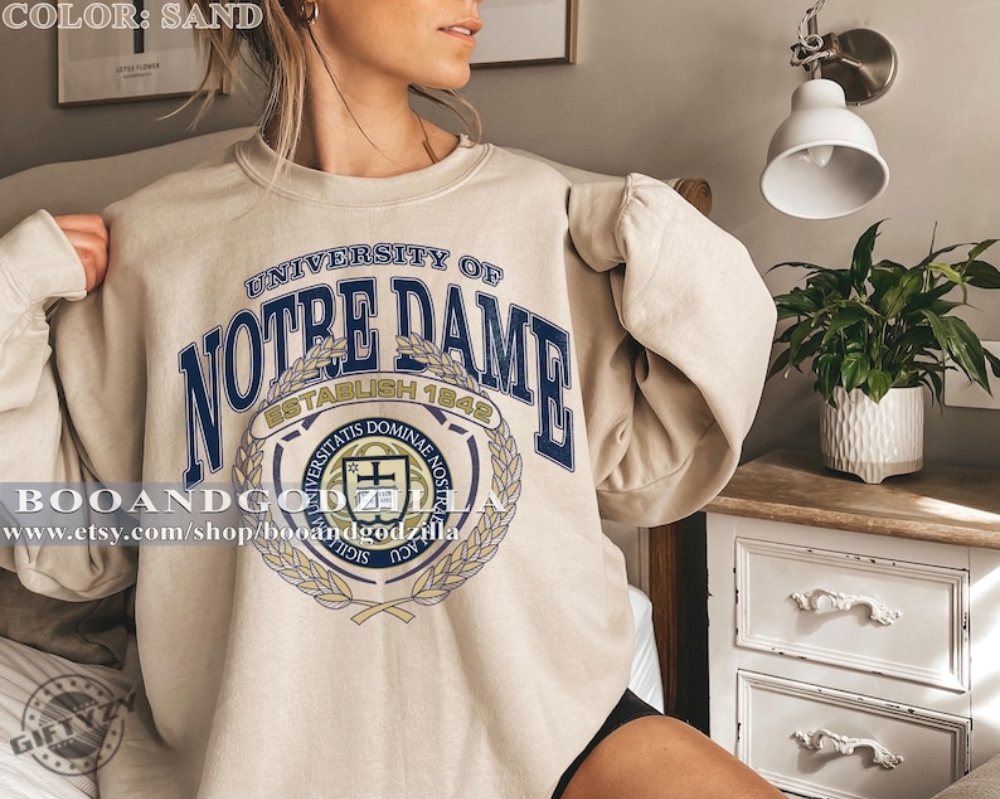 Retro Style University Of Notre Dame 1842 Sweatshirt University Of Notre Dame 1842 Tshirt Usa University Shirt