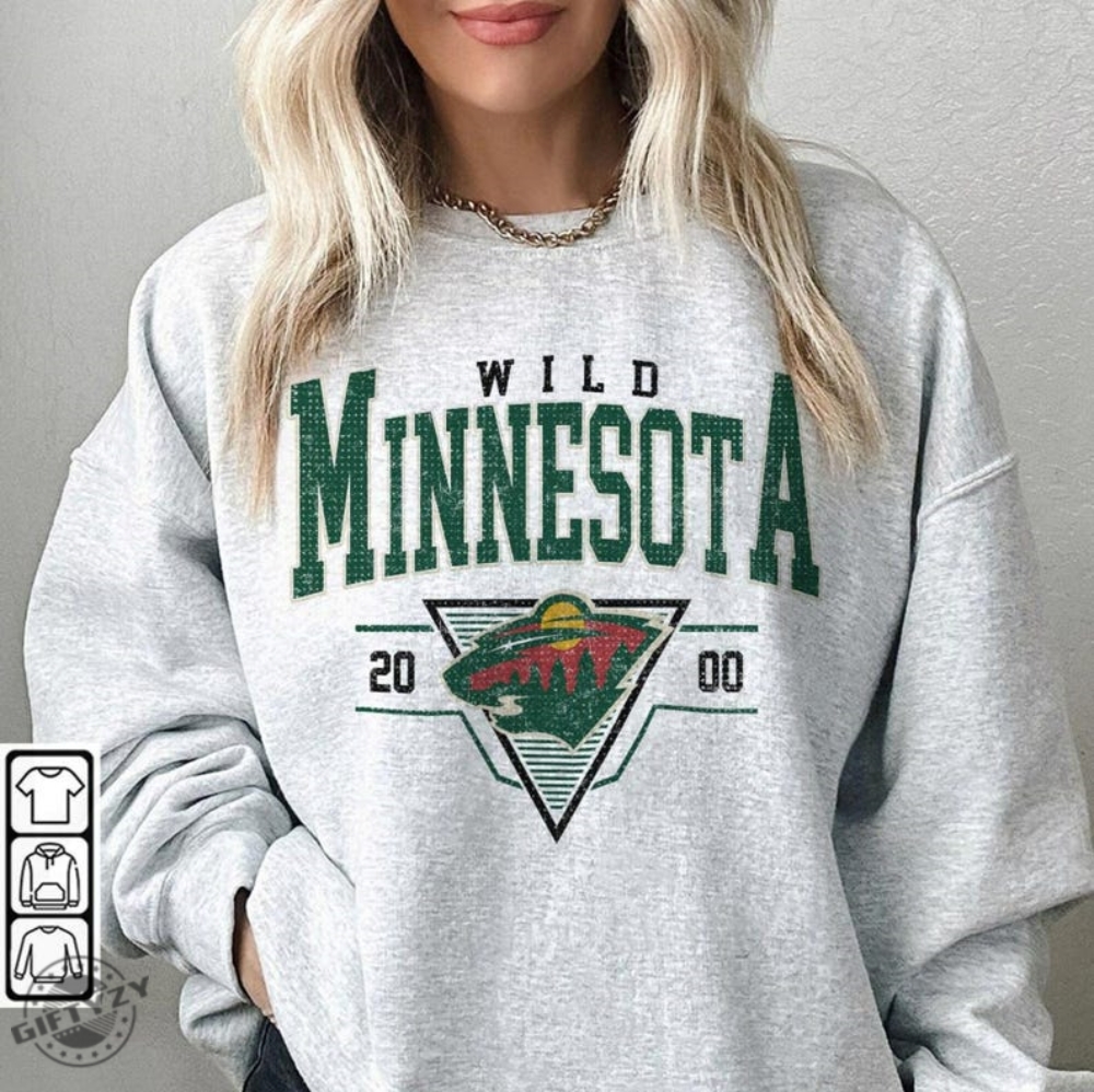 Vintage 90S Minnesota Wild Shirt Crewneck Minnesota Wild Sweatshirt Jersey Hockey Gift For Christmas